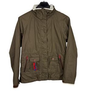 Foursquare Women's XL Brown Ski Snowboard Jacket Striped 8K Convertible Hood